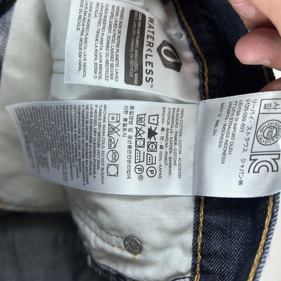 Levi's 569 Jeans Mens 42x30 (fit 42x28) Dark Indigo Wash‎ Loose Straight Denim - Picture 11 of 15